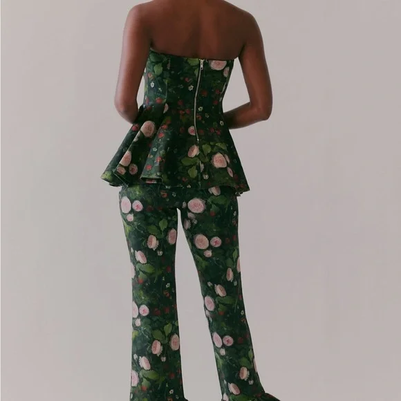 NWT Selkie Candelabra Green Floral Strapless SET SZ L - Picture 2 of 9